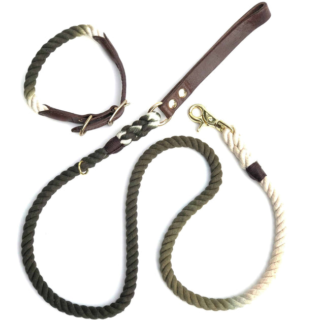 Dog Rope Leash, Rope leash with Leather, Dog Leash